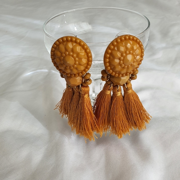 Tassel Bead Stud Earrings - Picture 5 of 5
